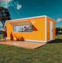  Made in  Prefab Flat Roof Sentry Booth for Insulated Public Security Guard House Design for Seaside
