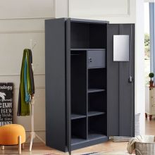  Modern Bedroom Furniture Steel Almari Clothes Locker Metal Filing Cabinet Kitchen Cupboard Metallic Wardrobe